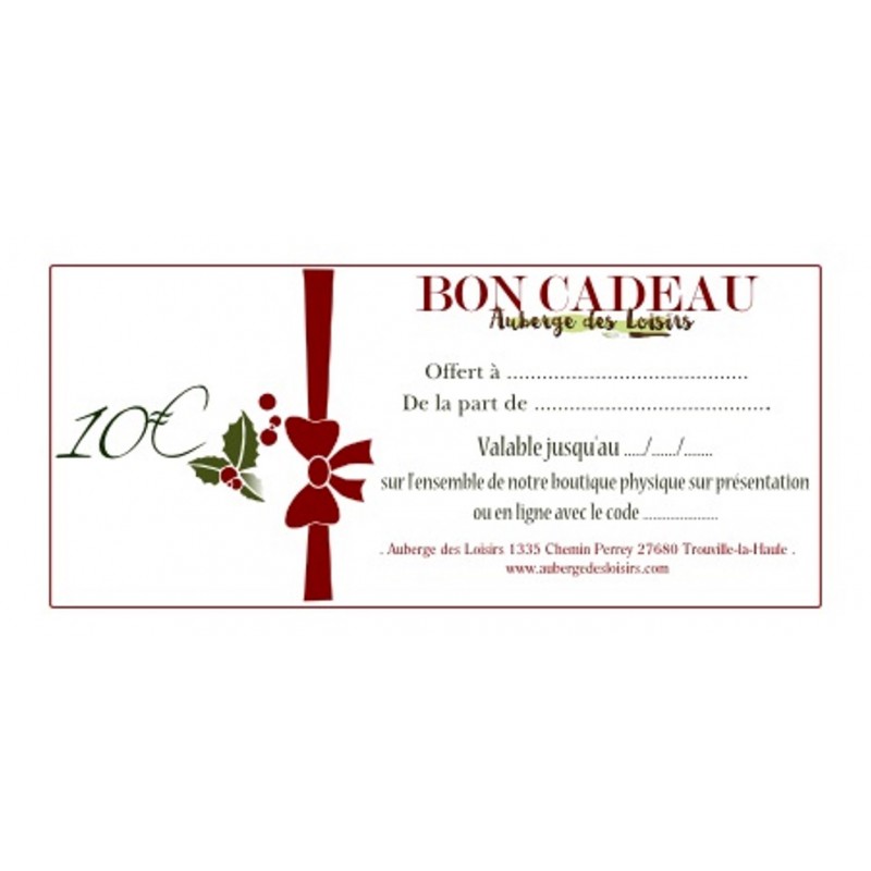 Bon cadeau 10€ - Thème Noël