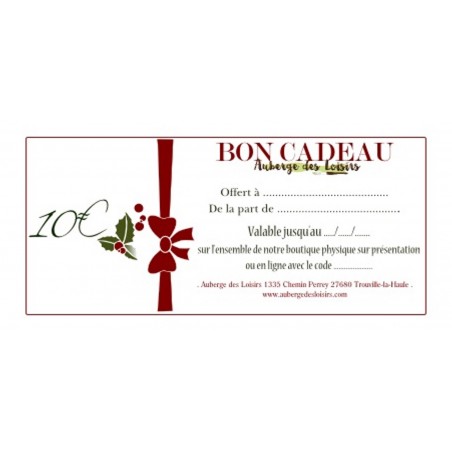 Bon cadeau 10€ - Thème Noël