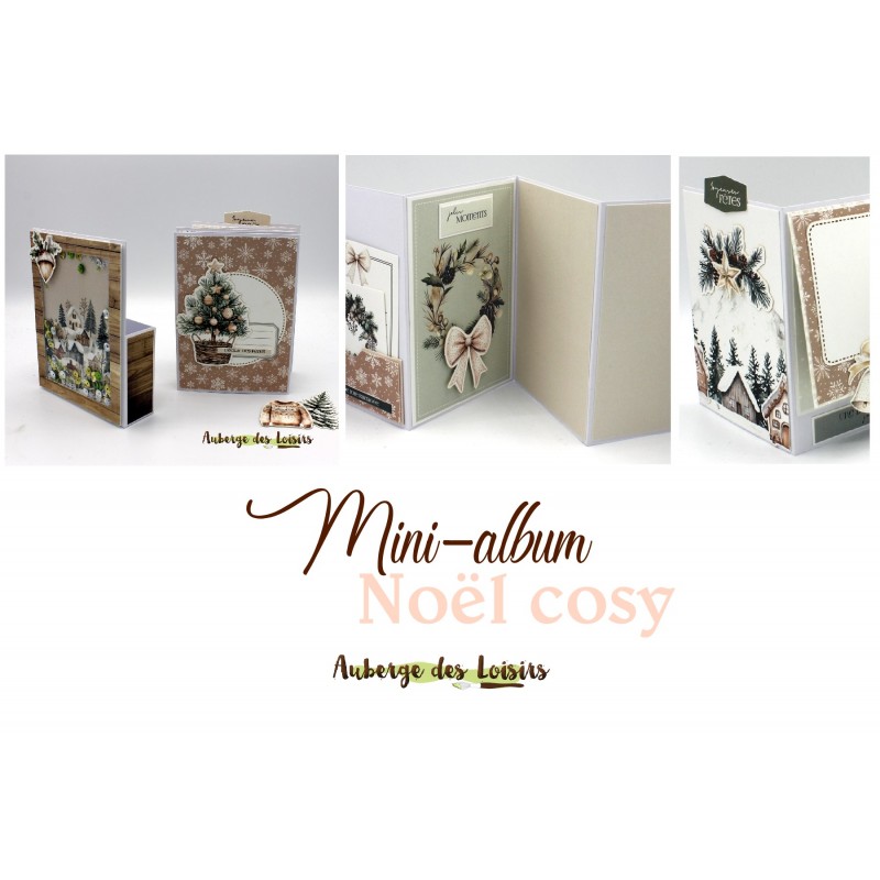 Kit + tuto PDF - Mini-album Noël cosy